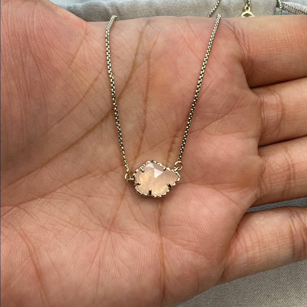 Kendra Scott Tess Silver Tone Drusy Pendant Necklace Pink - Picture 3 of 3